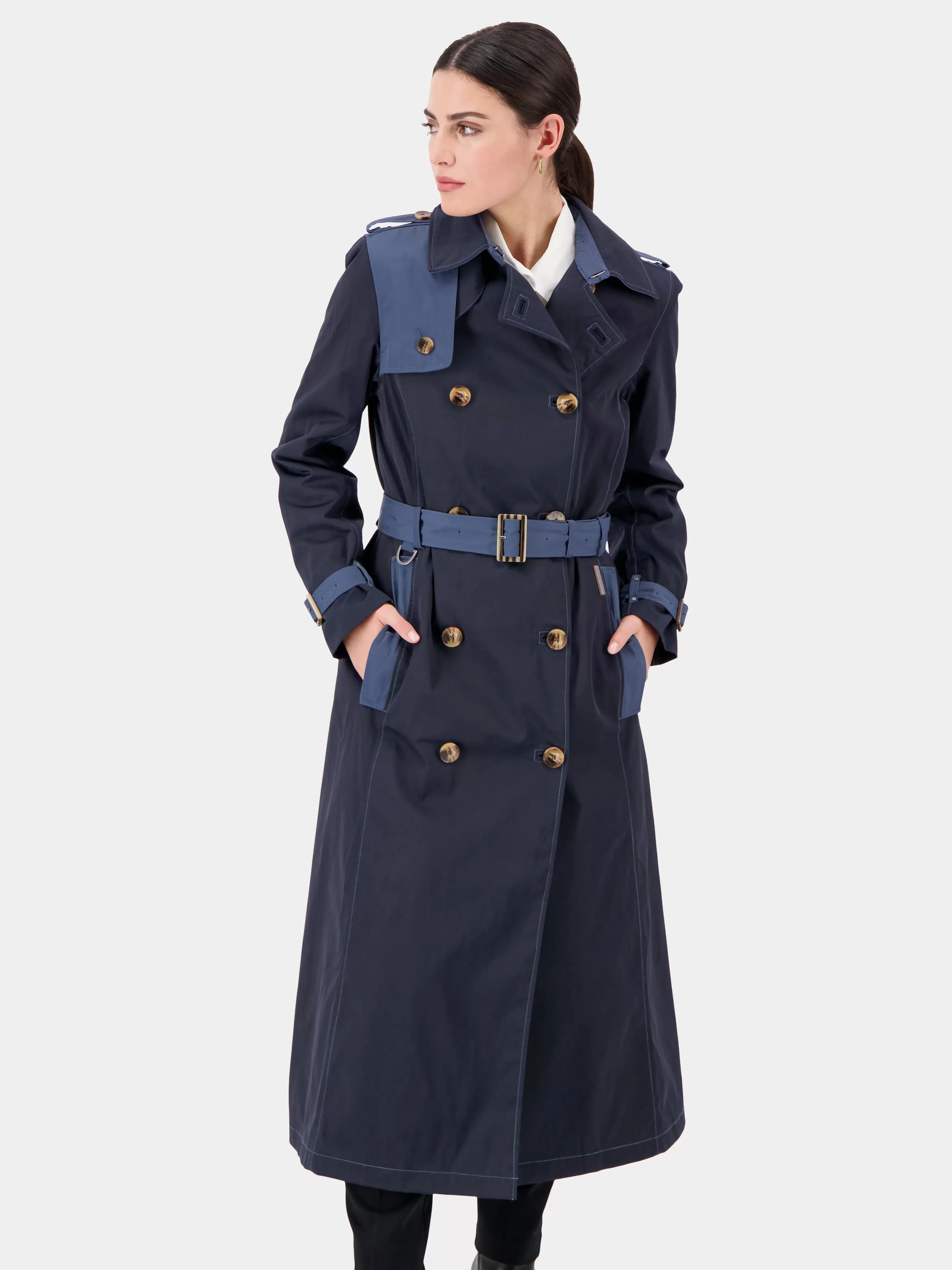 Trenchcoats*Didriksons Alvina Coat Long Dark Night Blue