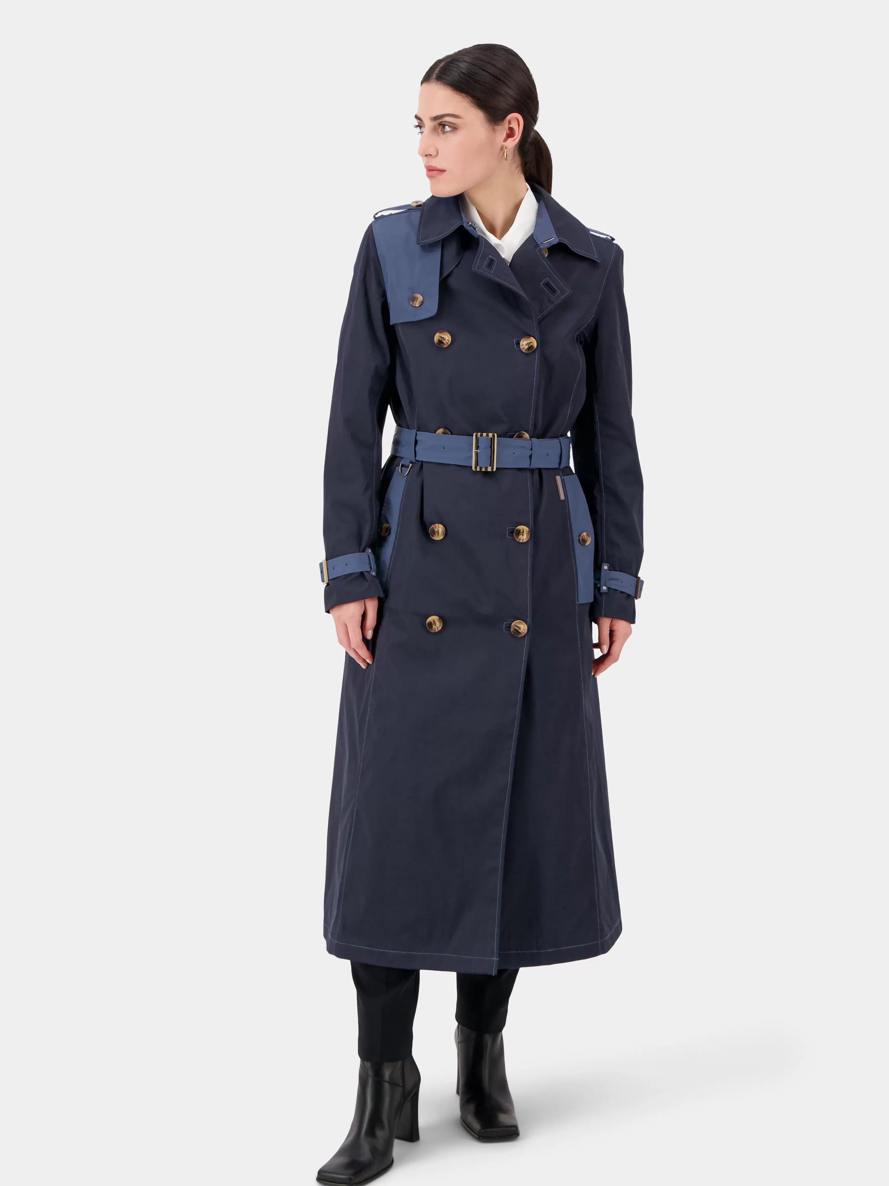 Trenchcoats*Didriksons Alvina Coat Long Dark Night Blue