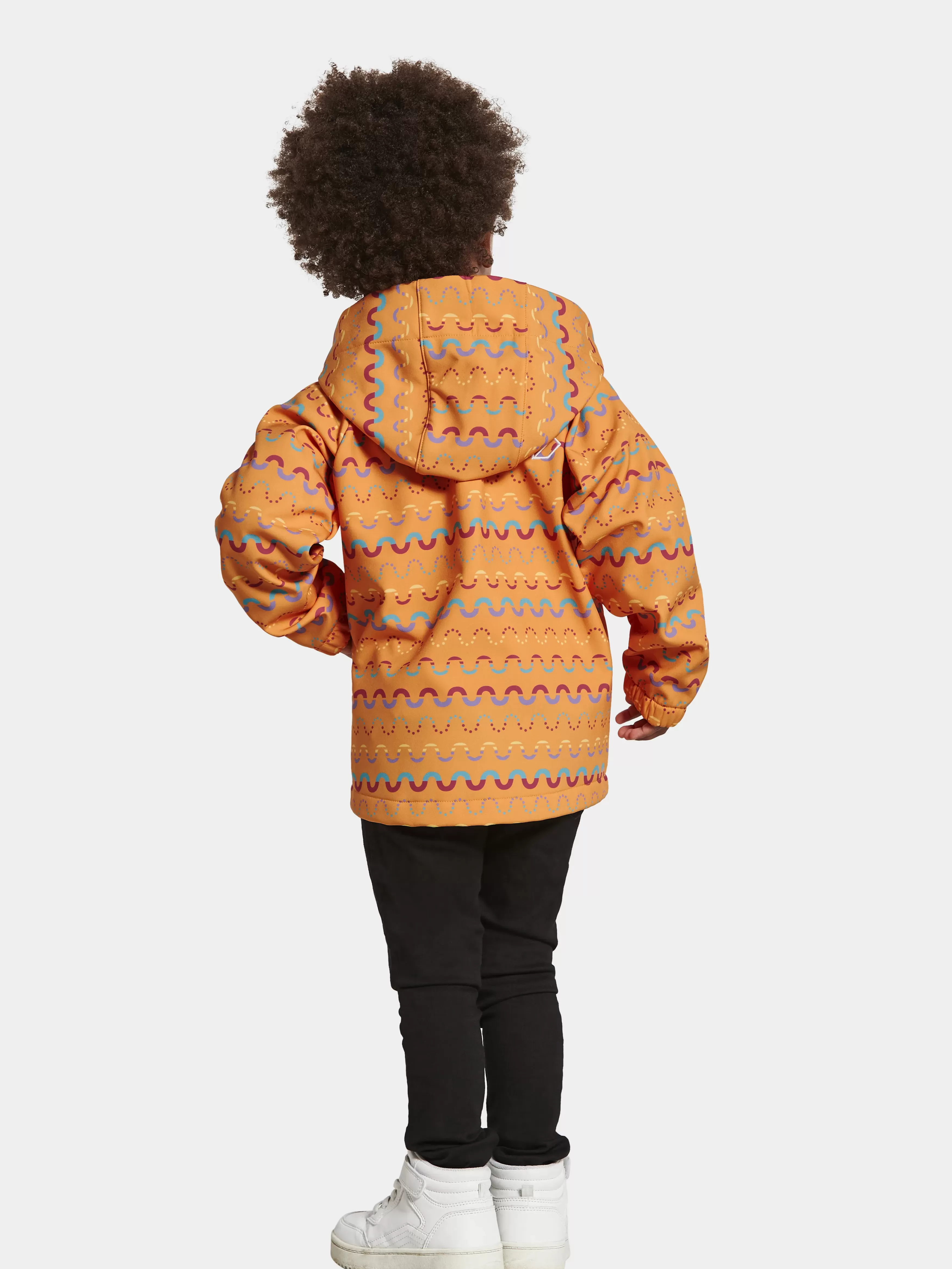 Shell Jackets*Didriksons Dellen Printed Kids' Jacket 2 Waveprint Orange