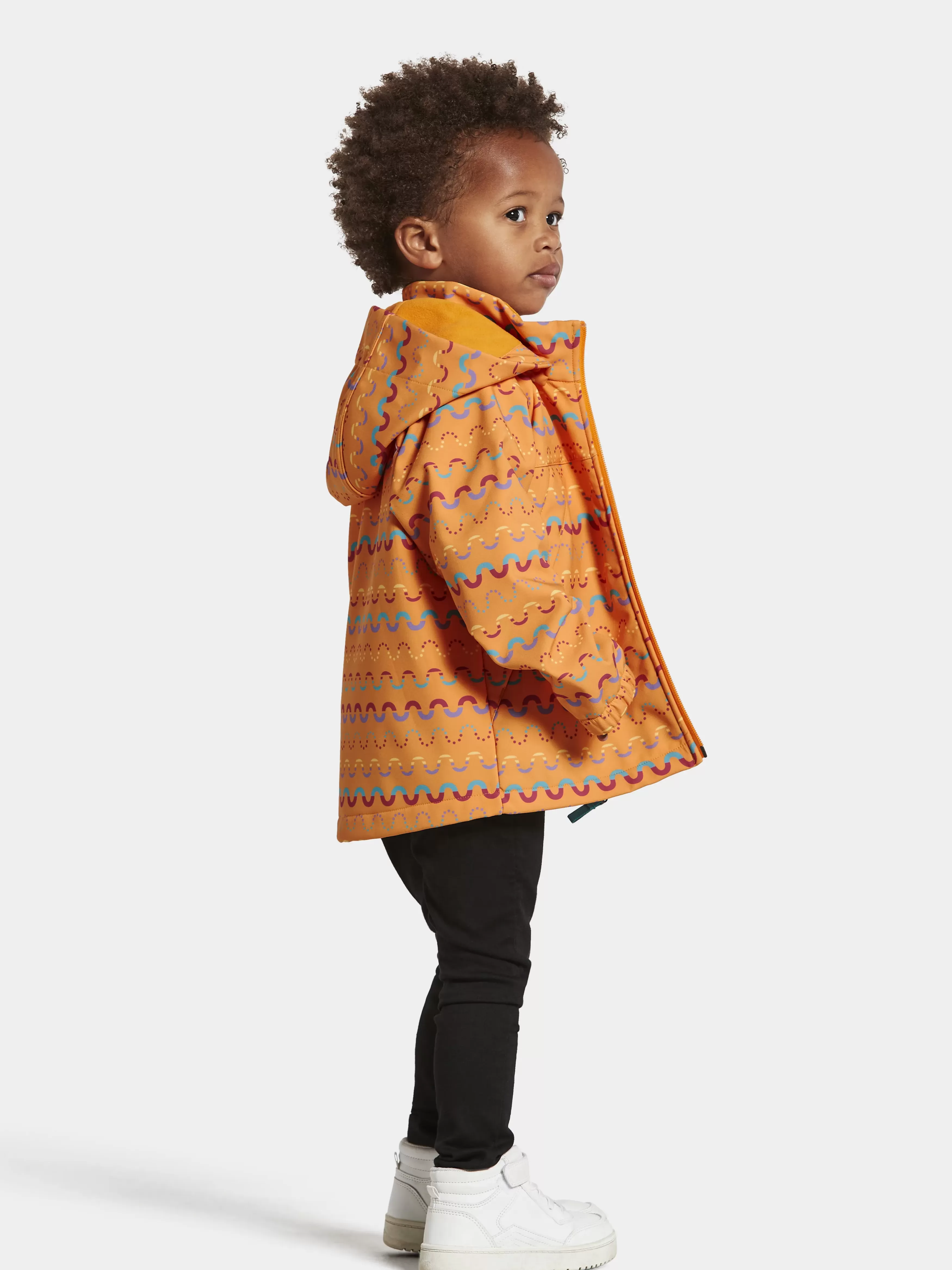 Shell Jackets*Didriksons Dellen Printed Kids' Jacket 2 Waveprint Orange