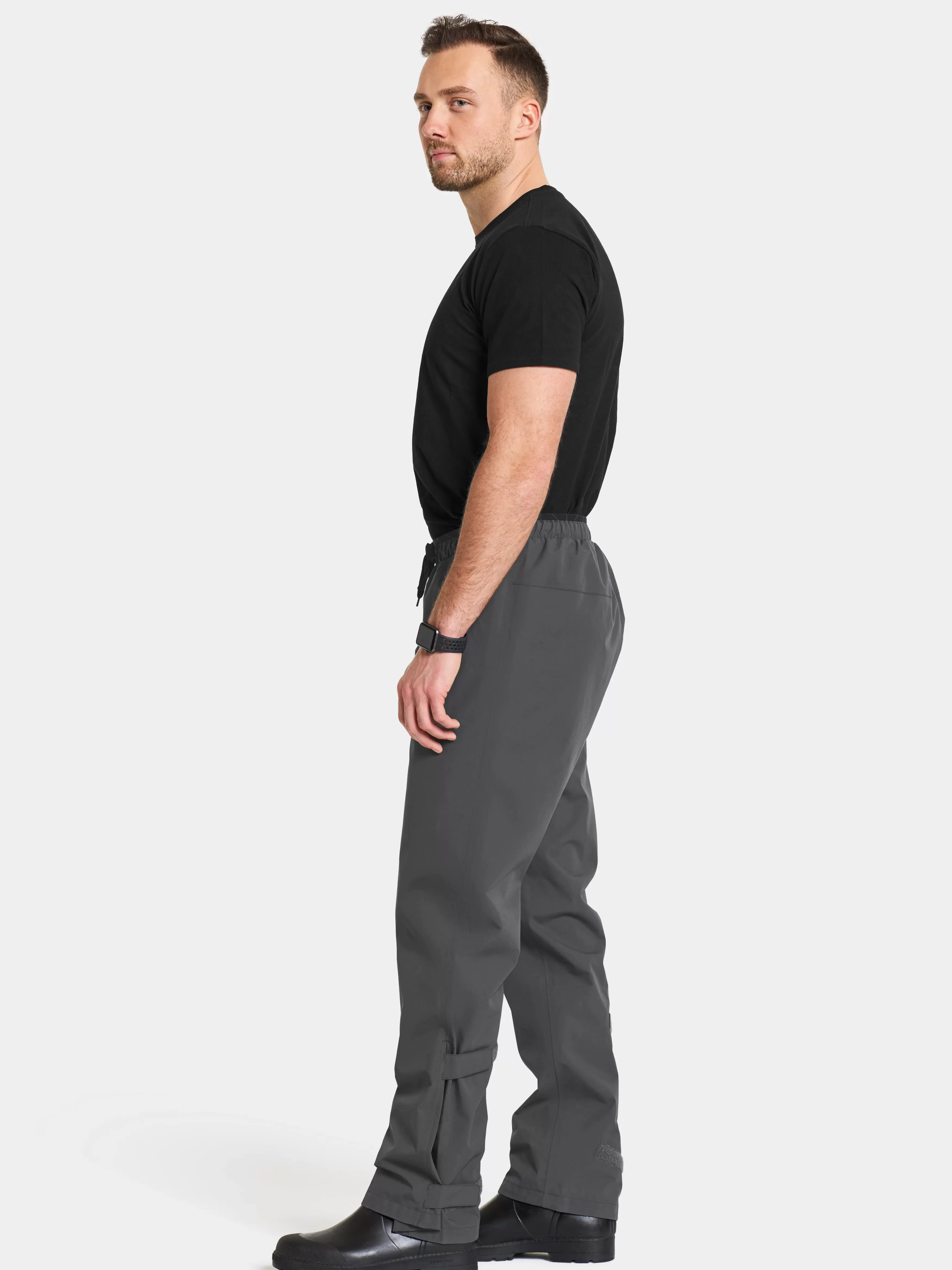 Walking Trousers*Didriksons Grit Unisex Rain Pants Coal Black