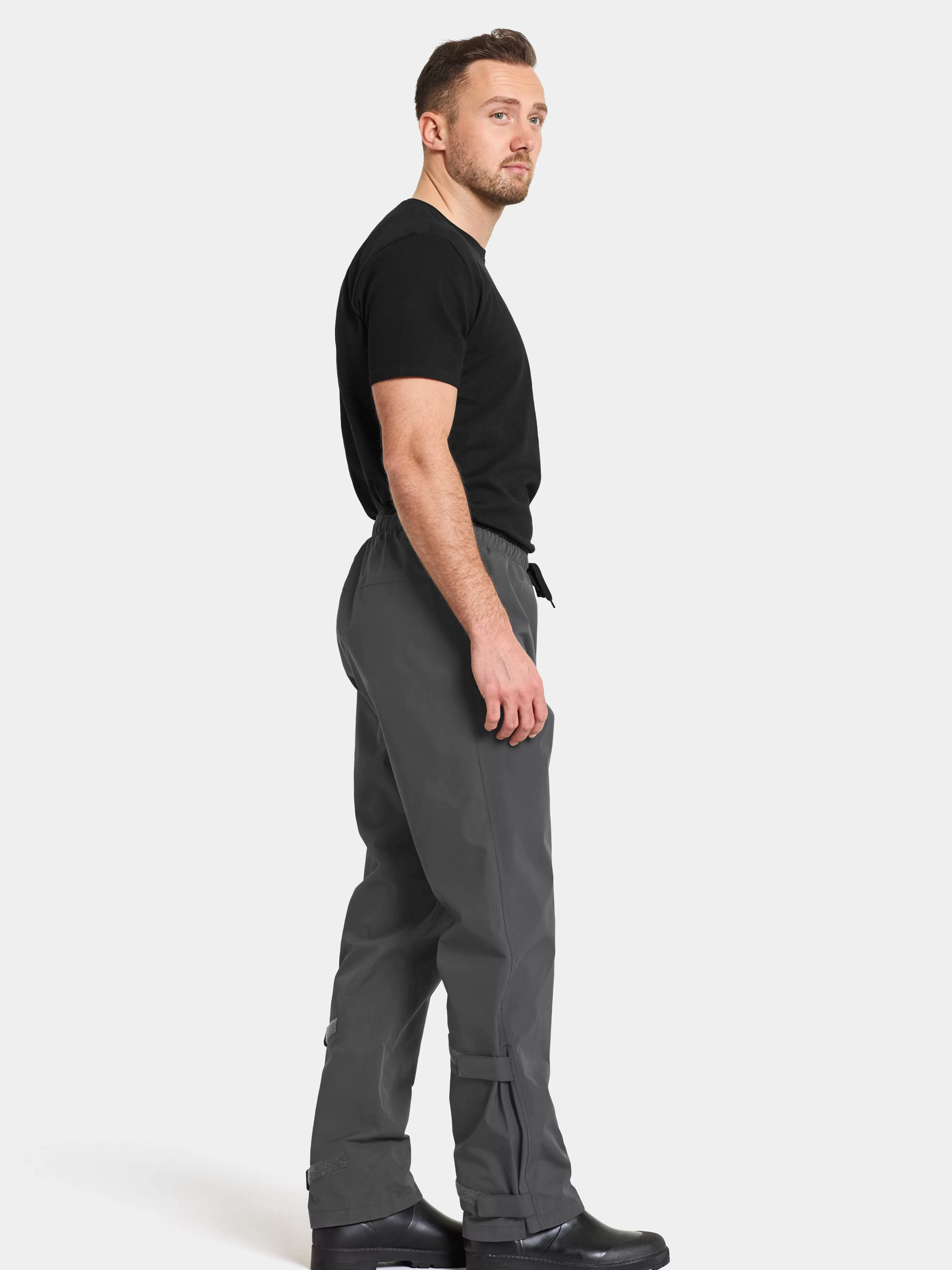 Walking Trousers*Didriksons Grit Unisex Rain Pants Coal Black