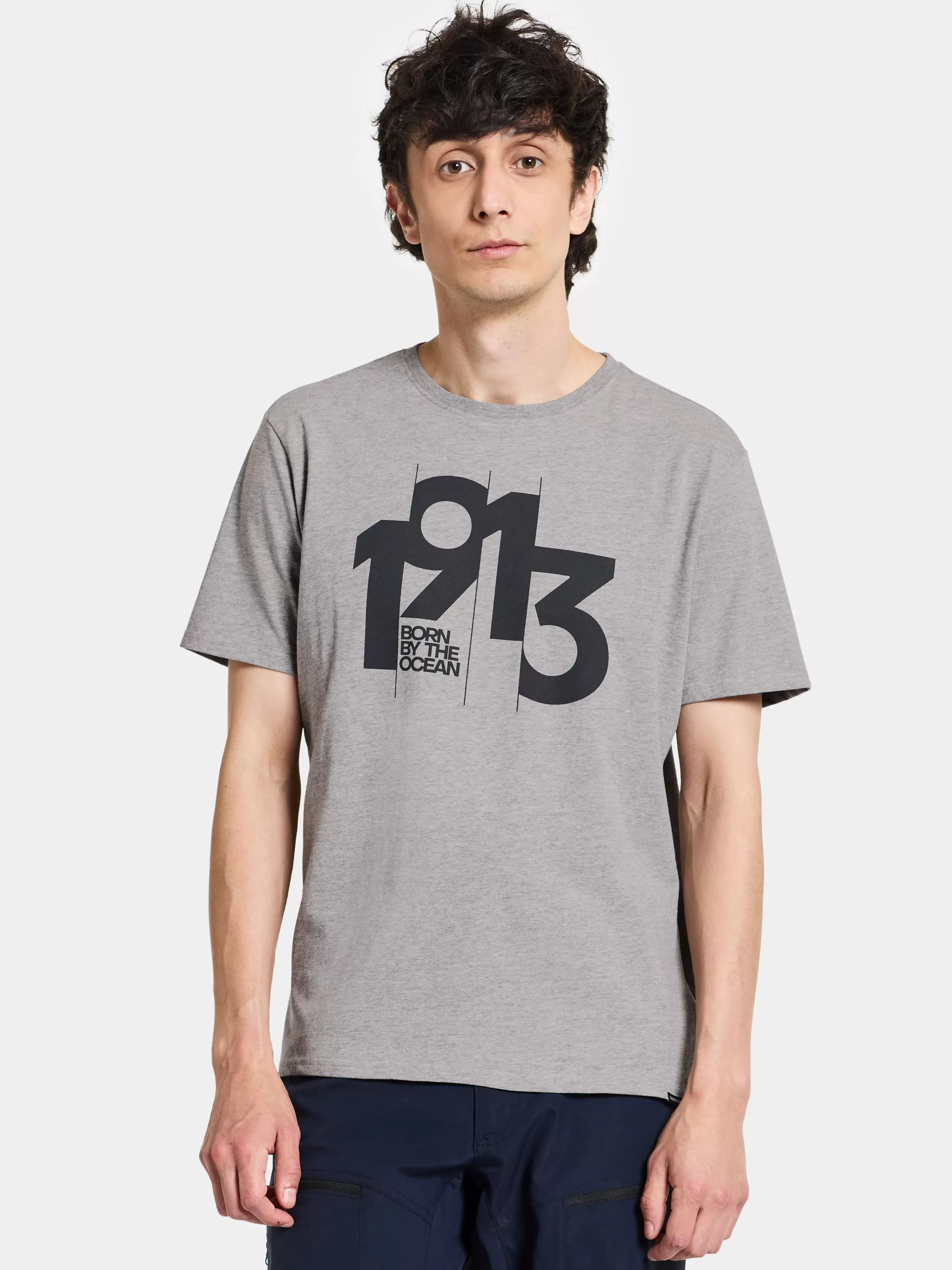 T-Shirts & Polos*Didriksons Heritage Printed Men's T-Shirt Grey Melange