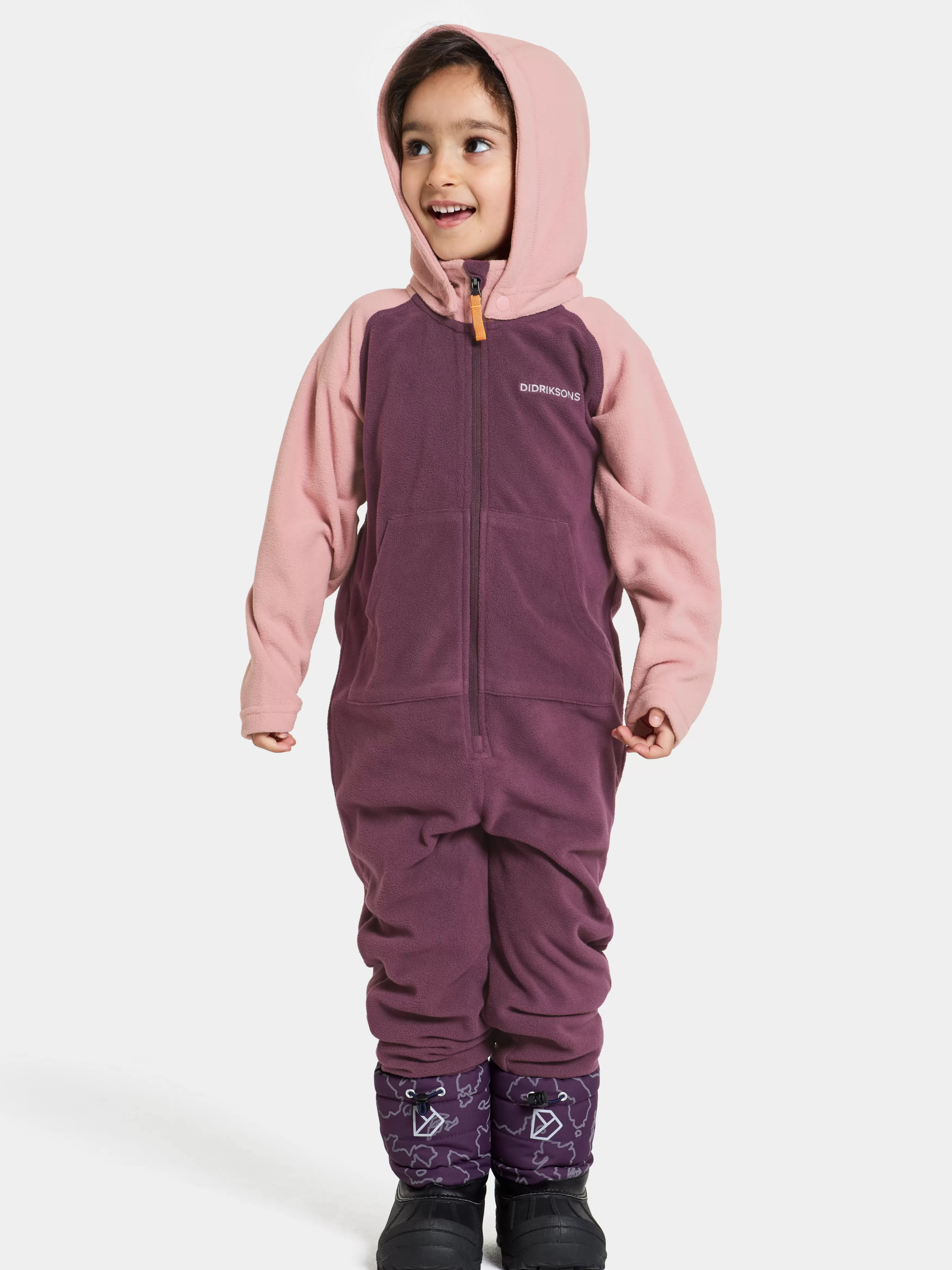 Fleece Coveralls*Didriksons Monte Kids' Coverall Plumb