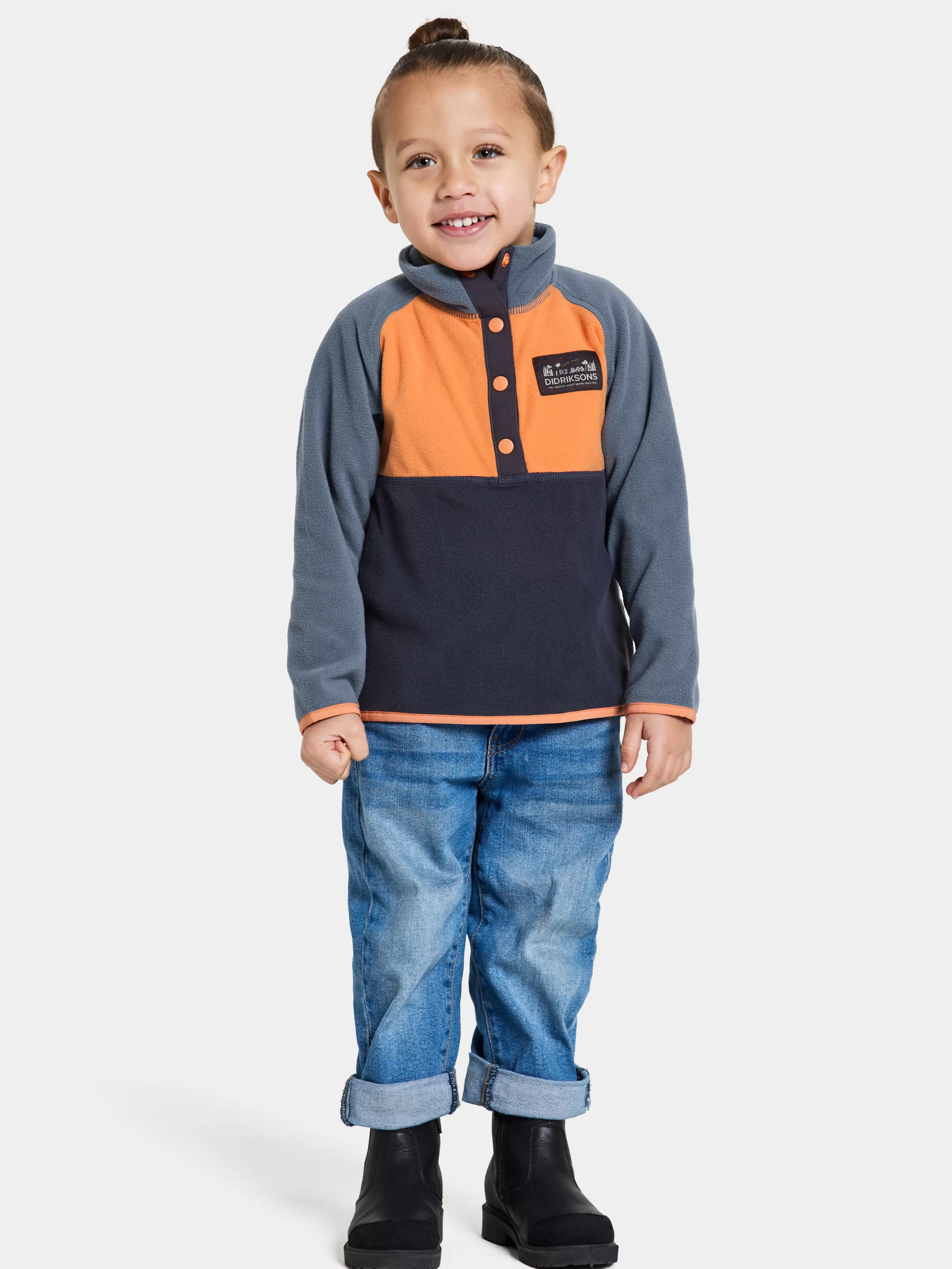 Fleece Jackets & Jumpers*Didriksons Monte Kids' Half Button Cantaloupe